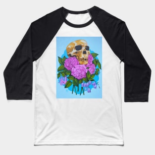 Skull and Flowers Baseball T-Shirt